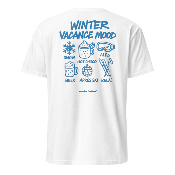 Winter Vacance Mood T-Shirt in White, back print