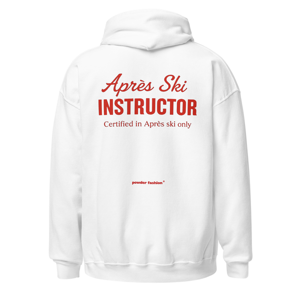 Après Ski Instructor Hoodie in White, back print