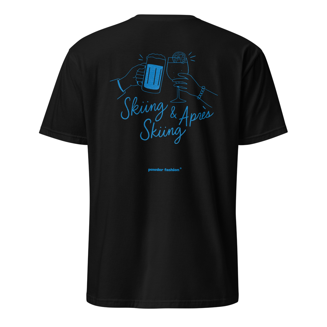 Skiing & Après Skiing T-Shirt in Black, back print