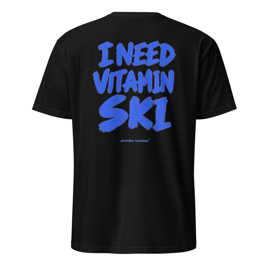 I Need Vitamin Ski T-Shirt in Black, back print