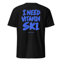 I Need Vitamin Ski T-Shirt in Black, back print