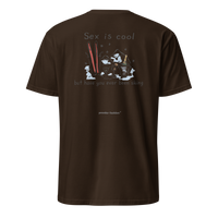 Sex Is Cool But Have You Ever Been Skiing T-Shirt in Dark Chocolate, back print