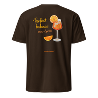 Perfect Balance Snow + Spritz T-Shirt in Dark Chocolate, back print