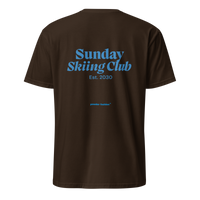 Sunday Skiing Club T-Shirt in Dark Chocolate, back print