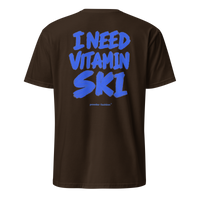 I Need Vitamin Ski T-Shirt in Dark Chocolate, back print