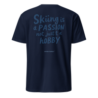 Skiing Is a Passion Not Just a Hobby T-Shirt in Navy, back print