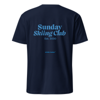 Sunday Skiing Club T-Shirt in Navy, back print