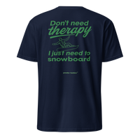 Don’t Need Therapy Snowboard T-Shirt in Navy, back print