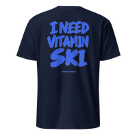 I Need Vitamin Ski T-Shirt in Navy, back print