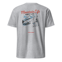 Mountain Life Party Life T-Shirt in Sport Grey, back print