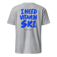 I Need Vitamin Ski T-Shirt in Sport Grey, back print