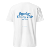 Sunday Skiing Club T-Shirt in White, back print