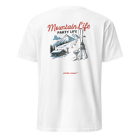 Mountain Life Party Life T-Shirt in White, back print