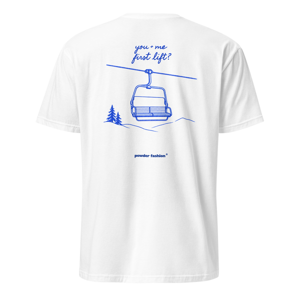 First Lift T-Shirt in White, back print