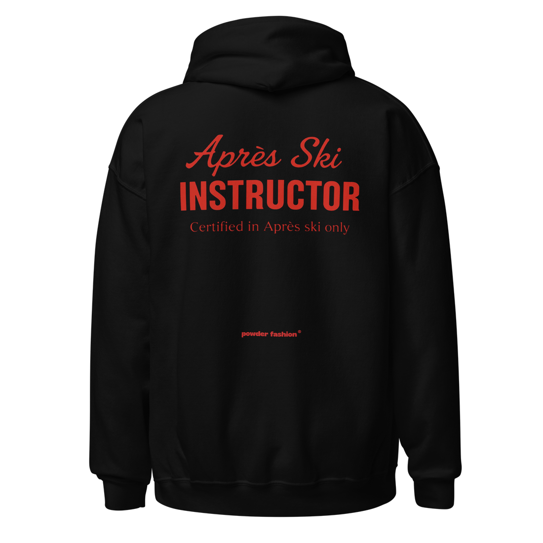 Après Ski Instructor Hoodie in Black, back print