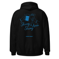 Skiing & Après Skiing Hoodie in Black, back print