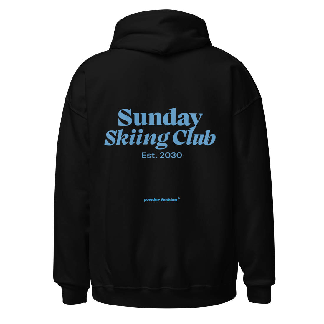 Sunday Skiing Club Hoodie in Black, back print