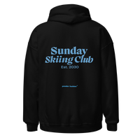 Sunday Skiing Club Hoodie in Black, back print