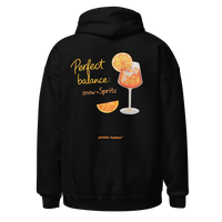 Perfect Balance Snow + Spritz Hoodie in Black, back print