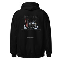 Sex Is Cool But Have You Ever Been Skiing Hoodie in Black, back print