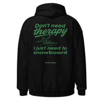 Don’t Need Therapy Snowboard Hoodie in Black, back print