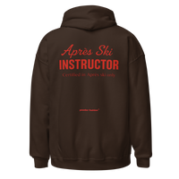 Après Ski Instructor Hoodie in Dark Chocolate, back print