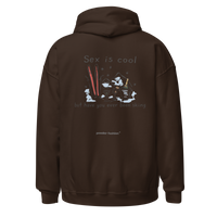 Sex Is Cool But Have You Ever Been Skiing Hoodie in Dark Chocolate, back print