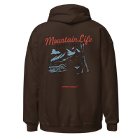 Mountain Life Party Life Hoodie in Dark Chocolate, back print