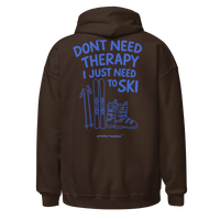 Don’t Need Therapy Ski Gear Hoodie in Dark Chocolate, back print