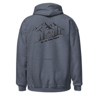 Eat • Ski • Sleep • Repeat Hoodie in Heather Sport Dark Navy, back print