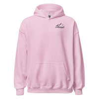 Eat • Ski • Sleep • Repeat Hoodie in Light Pink, front