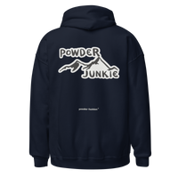 Powder Junkie Hoodie in Navy, back print