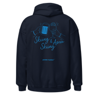 Skiing & Après Skiing Hoodie in Navy, back print