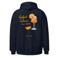 Perfect Balance Snow + Spritz Hoodie in Navy, back print