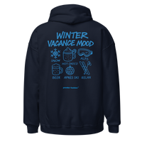 Winter Vacance Mood Hoodie in Navy, back print
