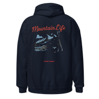 Mountain Life Party Life Hoodie in Navy, back print