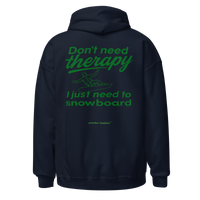 Don’t Need Therapy Snowboard Hoodie in Navy, back print