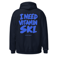 I Need Vitamin Ski Hoodie in Navy, back print