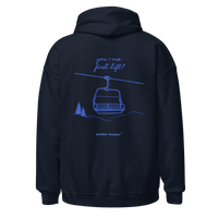 First Lift Hoodie in Navy, back print
