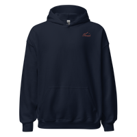 Born to Ski Forced to Work Hoodie in Navy, front