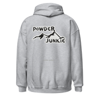 Powder Junkie Hoodie in Sport Grey, back print