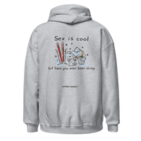 Sex Is Cool But Have You Ever Been Skiing Hoodie in Sport Grey, back print