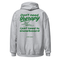 Don’t Need Therapy Snowboard Hoodie in Sport Grey, back print