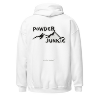 Powder Junkie Hoodie in White, back print