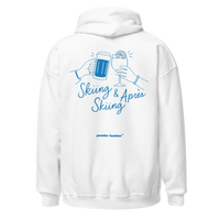 Skiing & Après Skiing Hoodie in White, back print