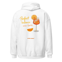 Perfect Balance Snow + Spritz Hoodie in White, back print