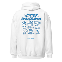 Winter Vacance Mood Hoodie in White, back print