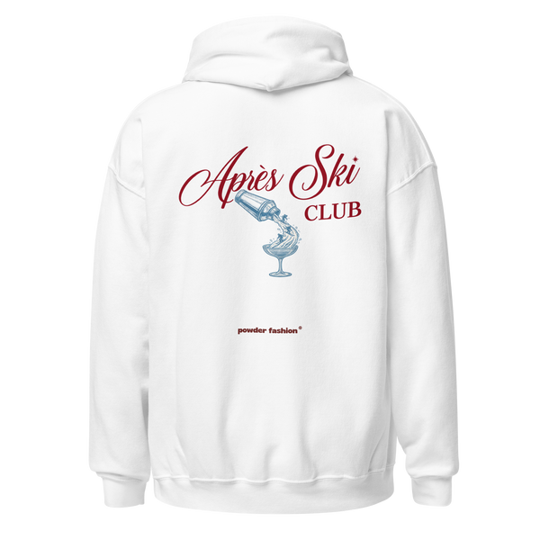 Après Ski Club Hoodie in White, back print
