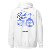 Powder Club Hoodie in White, back print